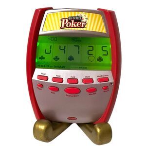 Vintage 2005 Big Screen Poker Handheld Electronic Game By Radica Tested Works